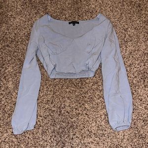 Light Blue Kendall & Kylie Long Sleeve Lightweight Top - XS